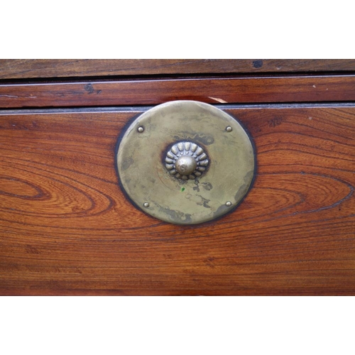 402 - A Korean elm chest/press enclosed two doors over three drawers, 41 1/2