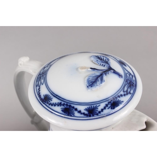 51 - A Meissen blue and white coffee pot, 9