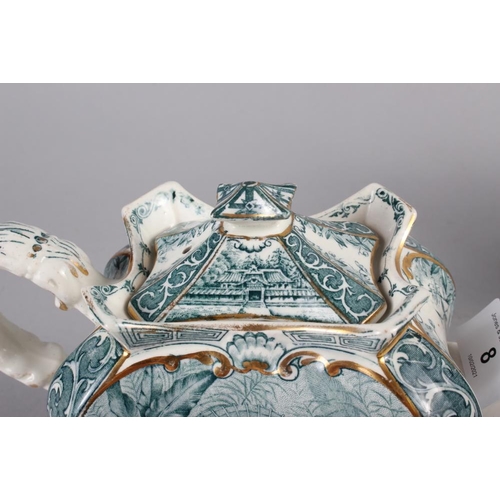 8 - A Burleigh ware chinoiserie and gilded teapot, 7