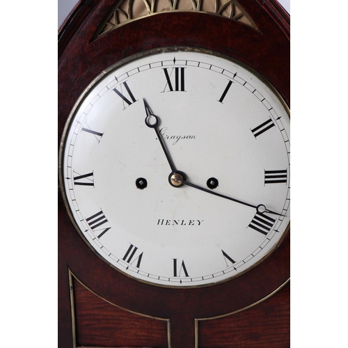 88 - A Regency mahogany arch-top cased bracket clock by Grayson of Henley with hour repeat and striking m... 