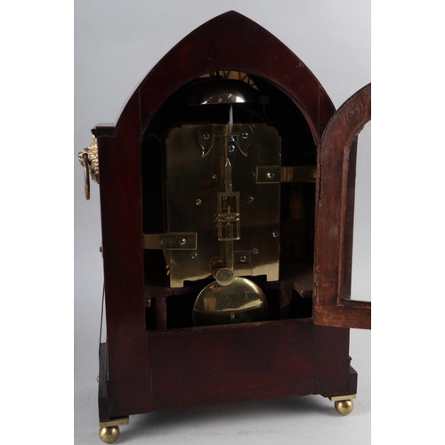 88 - A Regency mahogany arch-top cased bracket clock by Grayson of Henley with hour repeat and striking m... 