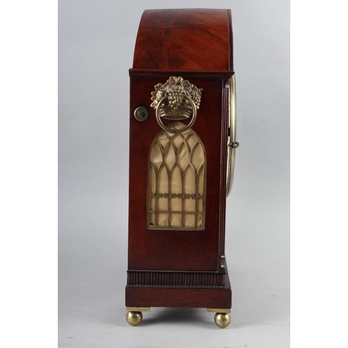 88 - A Regency mahogany arch-top cased bracket clock by Grayson of Henley with hour repeat and striking m... 