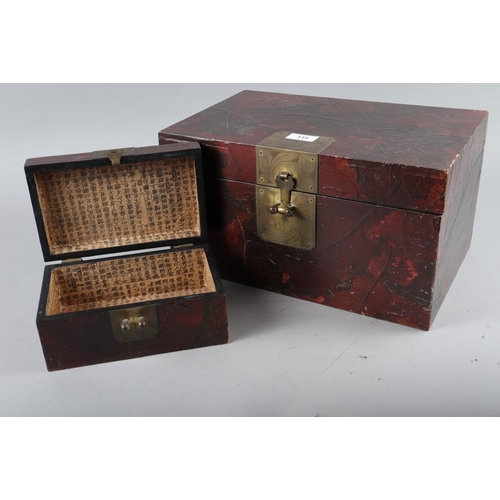 115 - A Korean part lacquered and leaf decorated box, 15