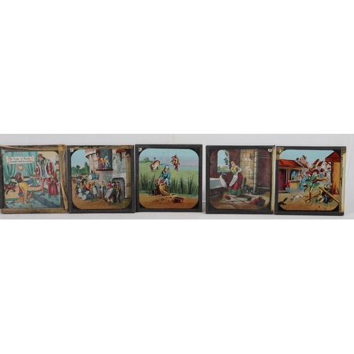 142 - A collection of hand-coloured magic lantern slides