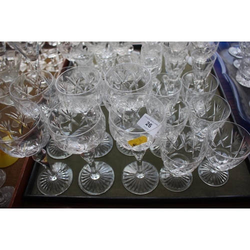 26 - A Stuart Crystal part table service, and a quantity of other glassware, including coloured glass win... 