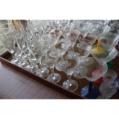 26 - A Stuart Crystal part table service, and a quantity of other glassware, including coloured glass win... 