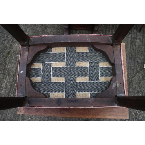 426 - A George VI coronation stool, now reupholstered in a floral fabric, on square chamfered supports, 18... 