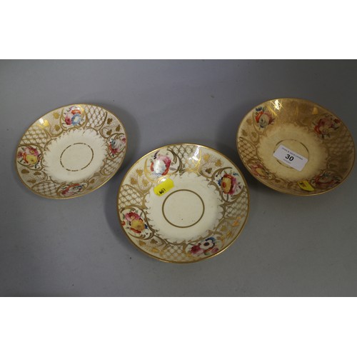 30 - A pair of late 19th century Imari decorated trios and a collection of other floral decorated china, ... 