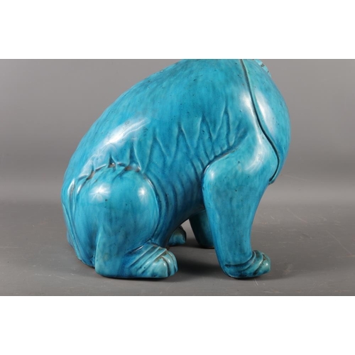 106 - A Chinese porcelain turquoise glazed model of a zodiac beast, 9 3/4