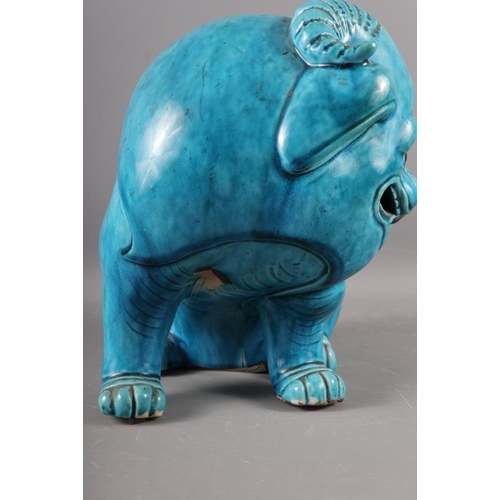 106 - A Chinese porcelain turquoise glazed model of a zodiac beast, 9 3/4