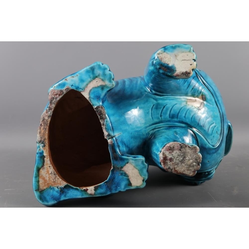 106 - A Chinese porcelain turquoise glazed model of a zodiac beast, 9 3/4