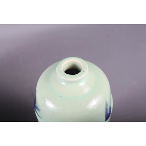 108 - A Chinese pale green glazed baluster vase, 7 3/4