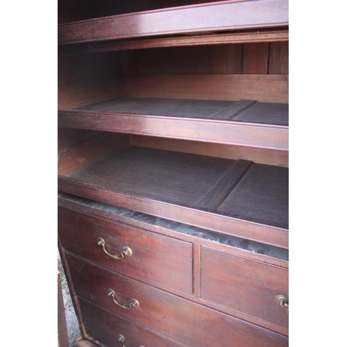 430 - A Victorian mahogany wardrobe, the interior fitted slides over two short drawers and two long gradua... 