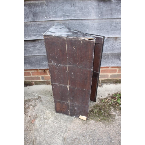 449 - An early 18th century chinoiserie lacquer decorated corner cupboard enclosed panel door, 20 1/2