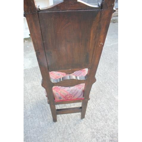 472 - A 19th century Renaissance revival carved walnut side chair with panel back monogrammed 