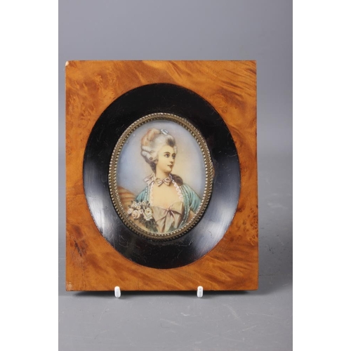 391 - A set of three portrait miniatures, Marie Antoinette, Marquise de Buscourt and Louis XVI, 3