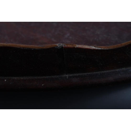 162 - A mahogany oval galleried tray with brass handles, 28