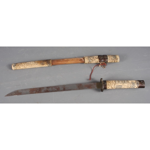 187 - A Japanese Tanto sword with scabbard, 23