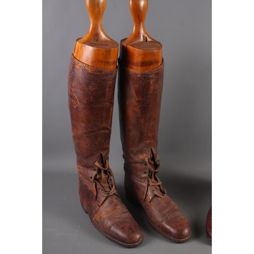 201 - A pair of brown leather riding boots, length from heel to toe, 12