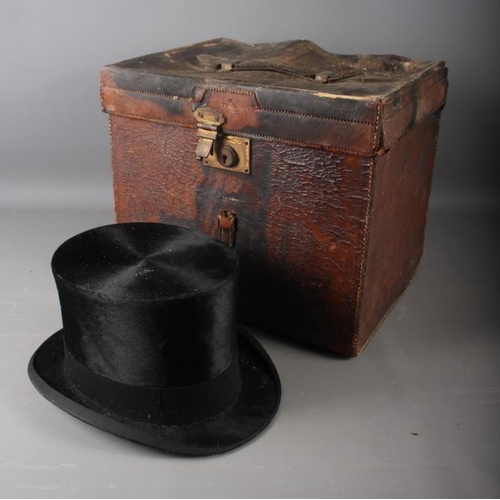 208 - A Henry Heath Ltd black silk top hat, 8