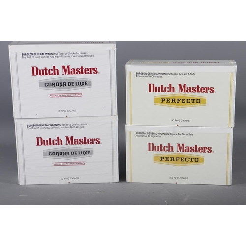 230 - Two unopened boxes of fifty Dutch Masters Corona Deluxe cigars and two similar unopened boxes of Dut... 