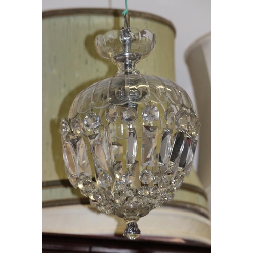 260 - A glass drop chandelier, 8