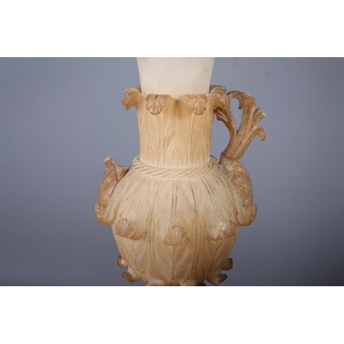 270 - An alabaster table lamp with acanthus leaf design, 16