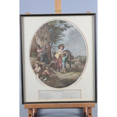 337 - A copy of an 18th century French coloured print, 