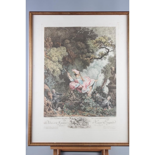 337 - A copy of an 18th century French coloured print, 