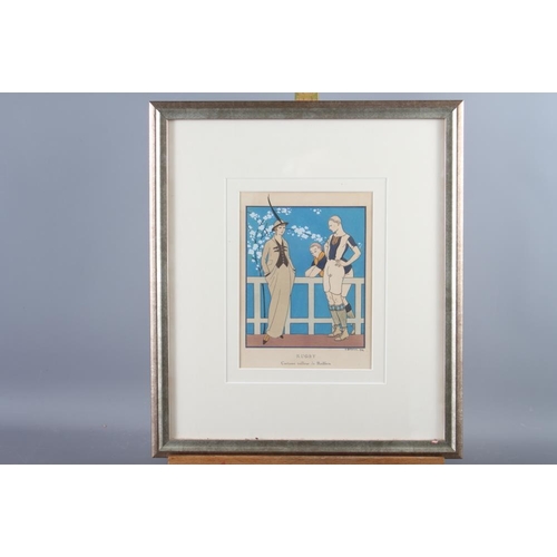 356 - Two early 20th century silhouettes of early 19th and 20th century fashion, in Hogarth frames, a C Ba... 