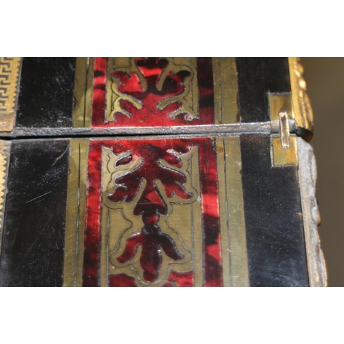 439 - A 19th century Boulle work serpentine front fold-over top card table with gilt brass mounts, on cabr... 