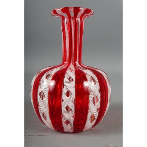 54 - A Venetian Lattimo glass vase with flared rim, 4