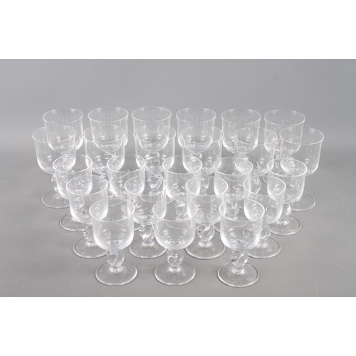 93 - A set of twelve red wine glasses and matching set of twelve white wine glasses