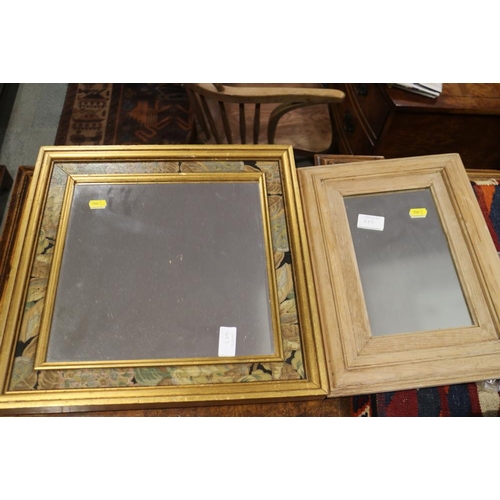 492 - A rectangular gilt framed wall mirror with bevelled plate, 11 1/2