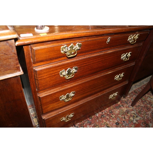 573 - A mahogany chest of one drop front drawer and three long graduated drawers, on block base, 32