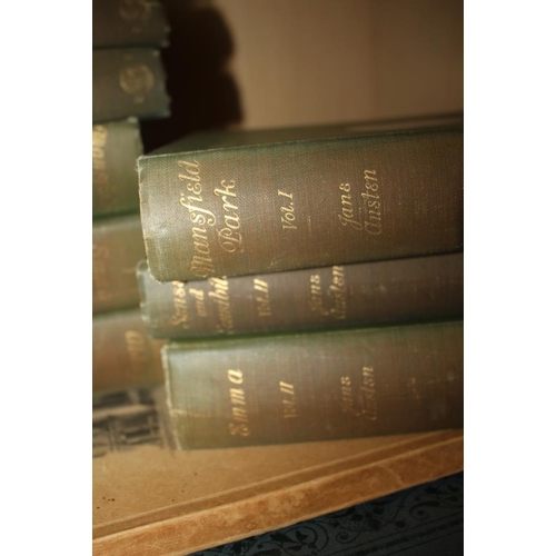 278 - Jane Austen: ten vols illust, including Sense and Sensibility, illust by Wallis Mills, 1908, pub by ... 