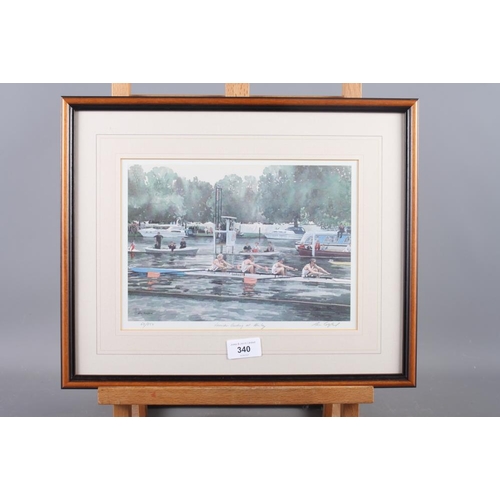 340 - After Victor Elford: a print of Henley Regatta, in gilt strip frame, a similar limited edition print... 