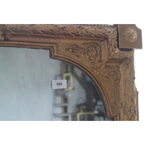 506 - A 19th century rectangular wall mirror with carved giltwood frame, 69