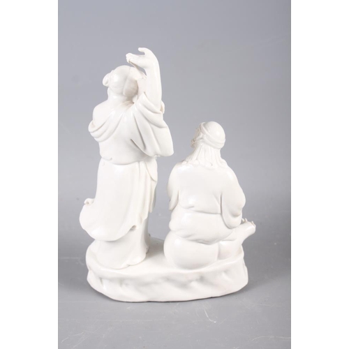 105 - A Chinese blanc-de-chine figure of two sages, 7