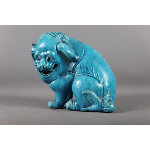 106 - A Chinese porcelain turquoise glazed model of a zodiac beast, 9 3/4