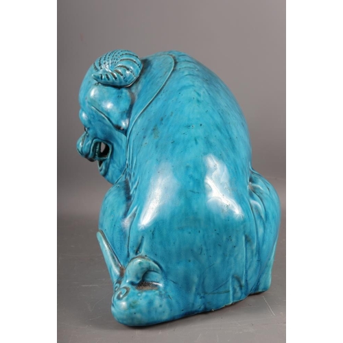 106 - A Chinese porcelain turquoise glazed model of a zodiac beast, 9 3/4