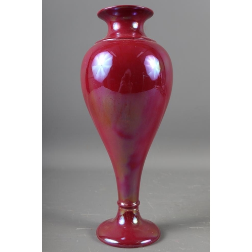 66 - A Carltonware crimson and lustre glazed vase, 9 1/4