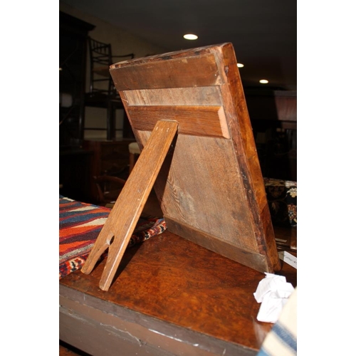 511 - A rectangular burr walnut standing mirror, 13 1/2