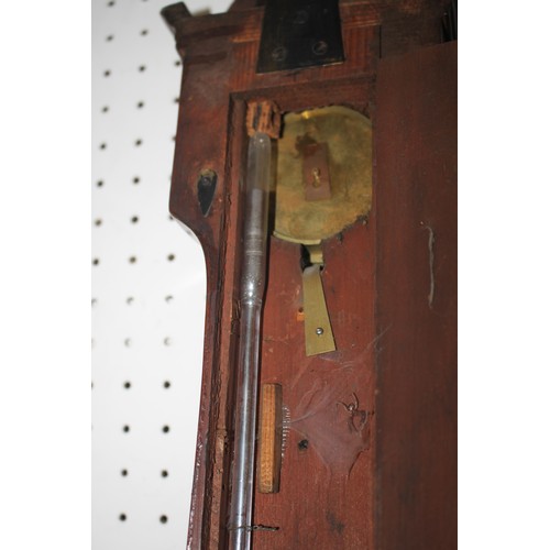 130 - An A Stopani mahogany cased banjo barometer, thermometer and clock, 38