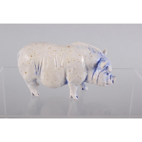 10 - Tessa Fuchs: a set of five stoneware sheep, a porcelain boar, a modern quail and a Herend lop eared ... 