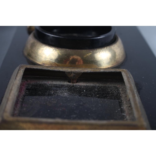 15 - A 1930s black glass desk inkstand, 11