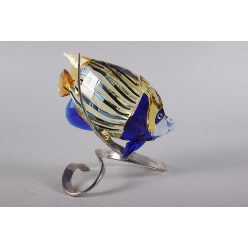 19 - A Swarovski model of an emperor angelfish with silver plated mount, 5