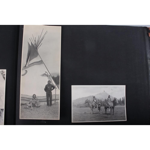 244 - An early 20th century photo album, North and South America, including eruption of Volcano Santa Mari... 