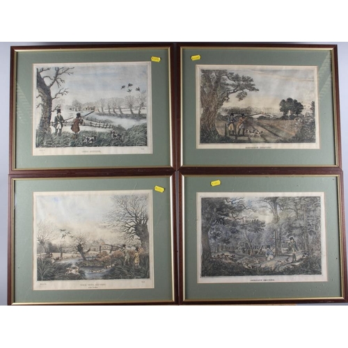 315 - After Henry Alken: four shooting scenes, in wooden strip frames