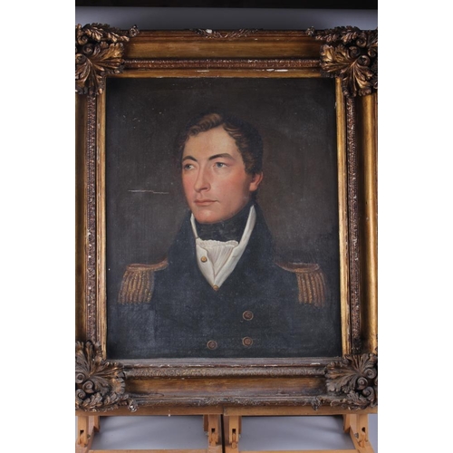 364 - A late 18th century oil on canvas, portrait of a naval Midshipman Henry Parker who served on HMS Bel... 